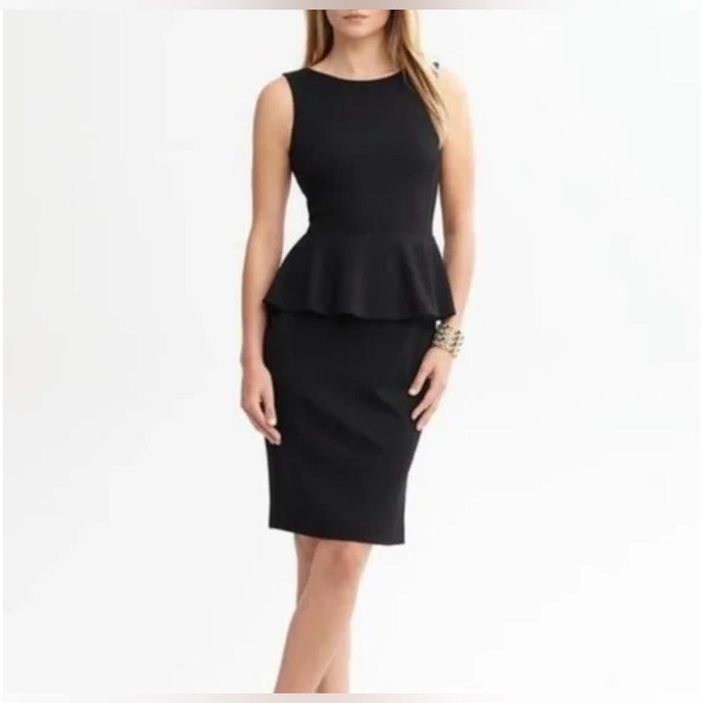 Banana Republic Black Peplum Dress Size 0